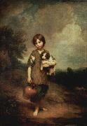 Thomas Gainsborough Cottage Girl with Dog and pitcher oil